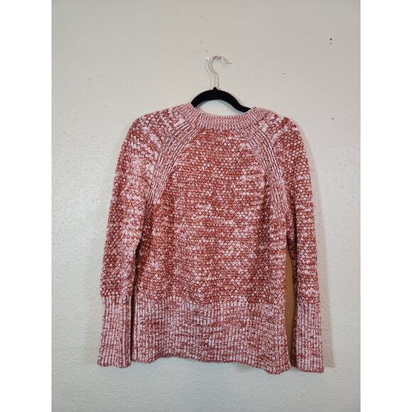 Universal Thread Red Rust White Chunky Crew Long Sleeve Pullover‎ Sweater Size L - Picture 2 of 6